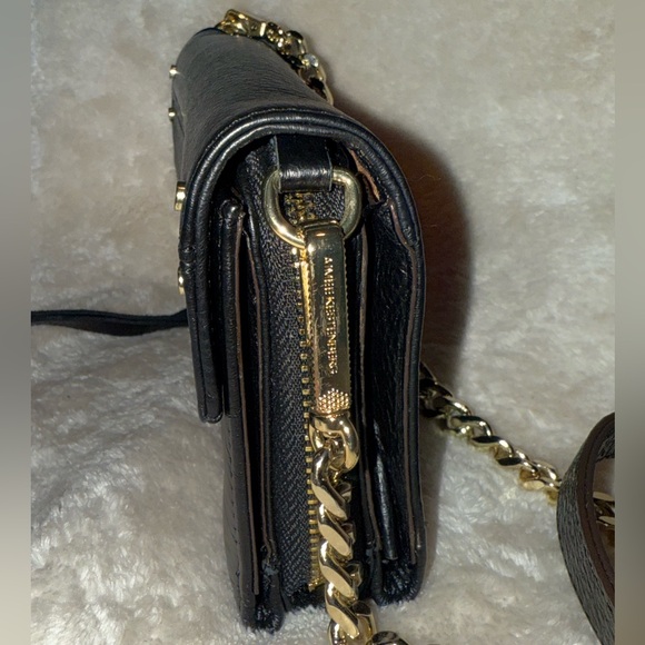 🖤 Aimee Kestenberg Delancey Leather Gold Chain Wallet Crossbody Bag in Black EUC - Picture 8 of 16